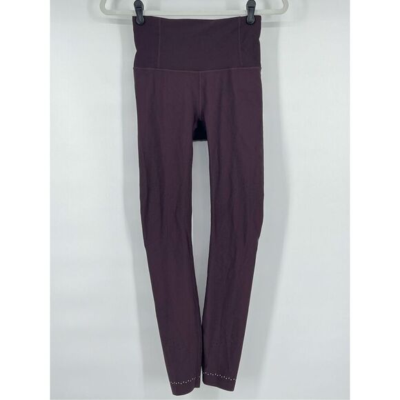 Lululemon Zoned In Tight 27" Inseam Garnet Deep Purple Reflective Size 6 5BBNS - Picture 6 of 12